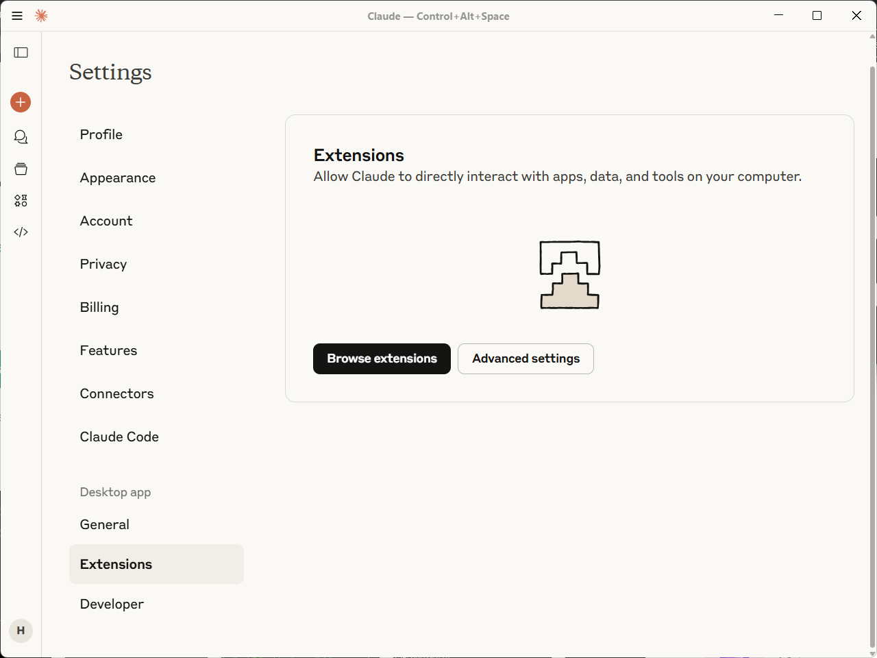 Desktop Extensions Interface